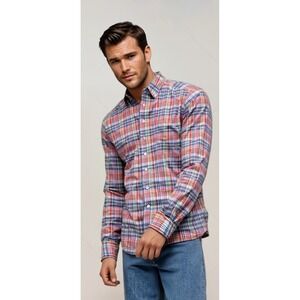 Eton Men's Classic Vibrant Madras Plaid Shirt‎ - Stylish Button-Down - Size 17.5